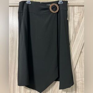 Black Dressy Skirt with Asymmetrical Hem By DJ & CO Sz 14 NWT